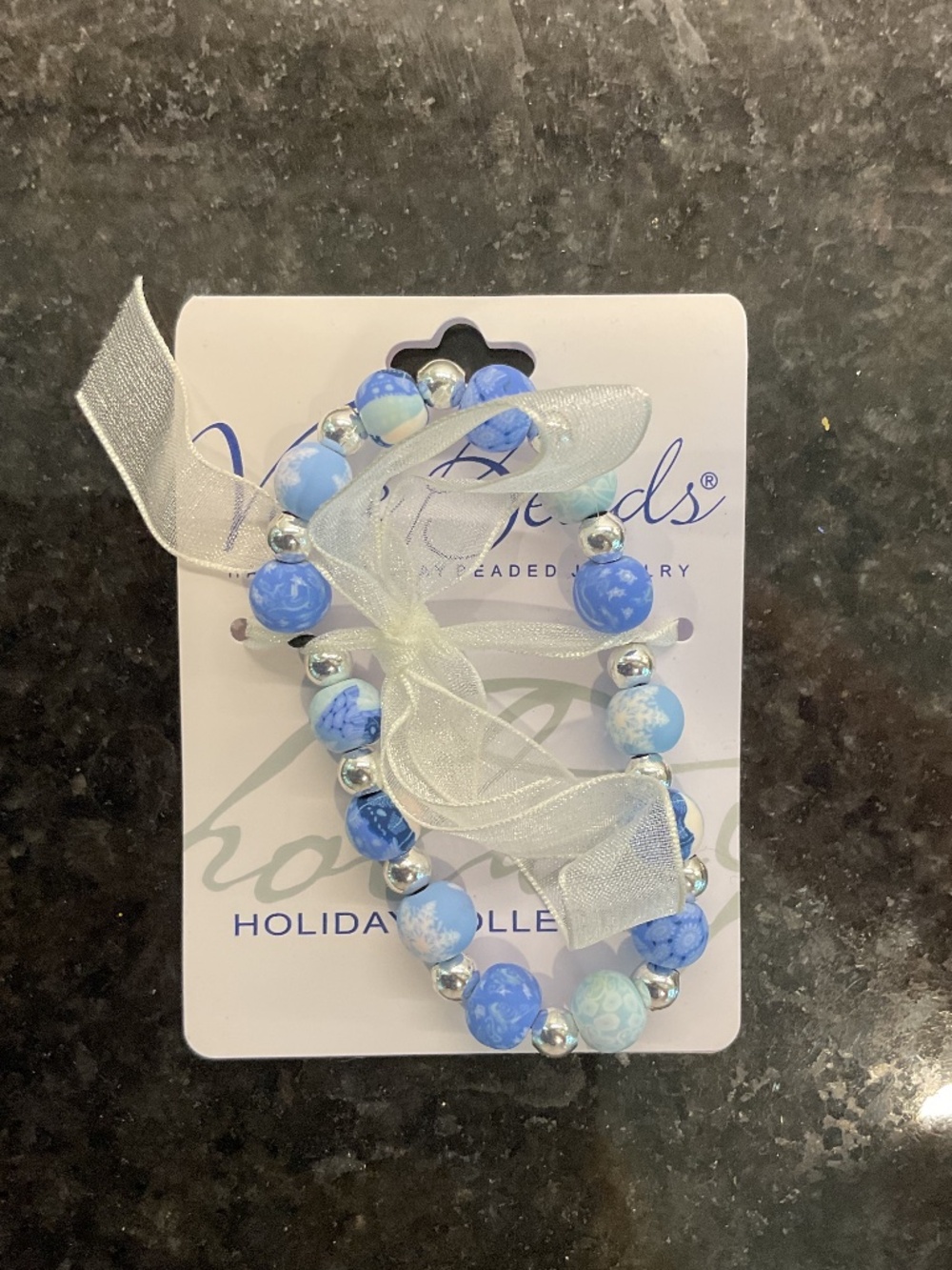 Handcrafted Blue Polymer Clay Blue Bracelet